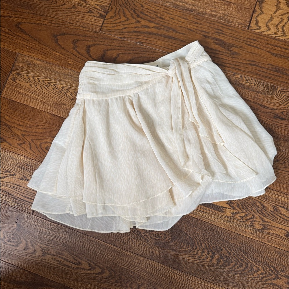 Aerie Cream Tie-Front Skirt
